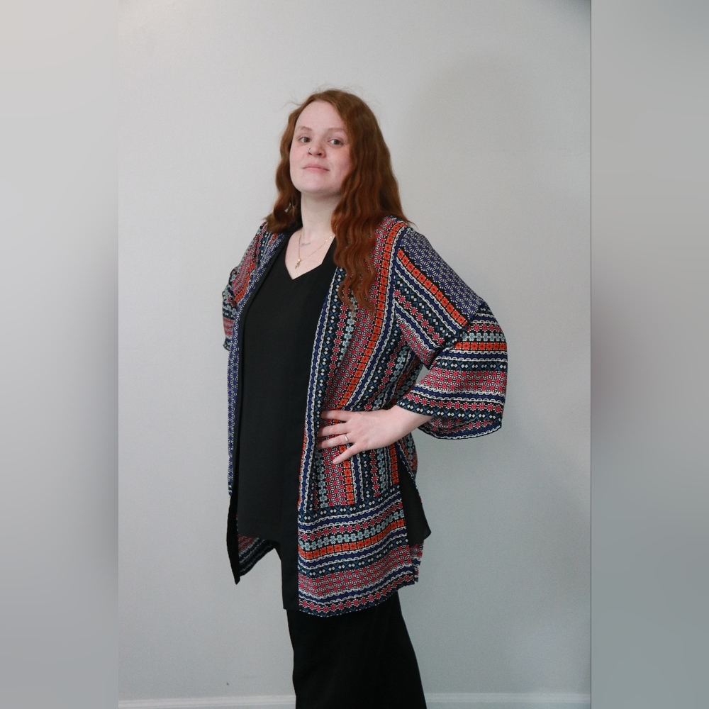 Multicolor Patterned Women's Cardigan